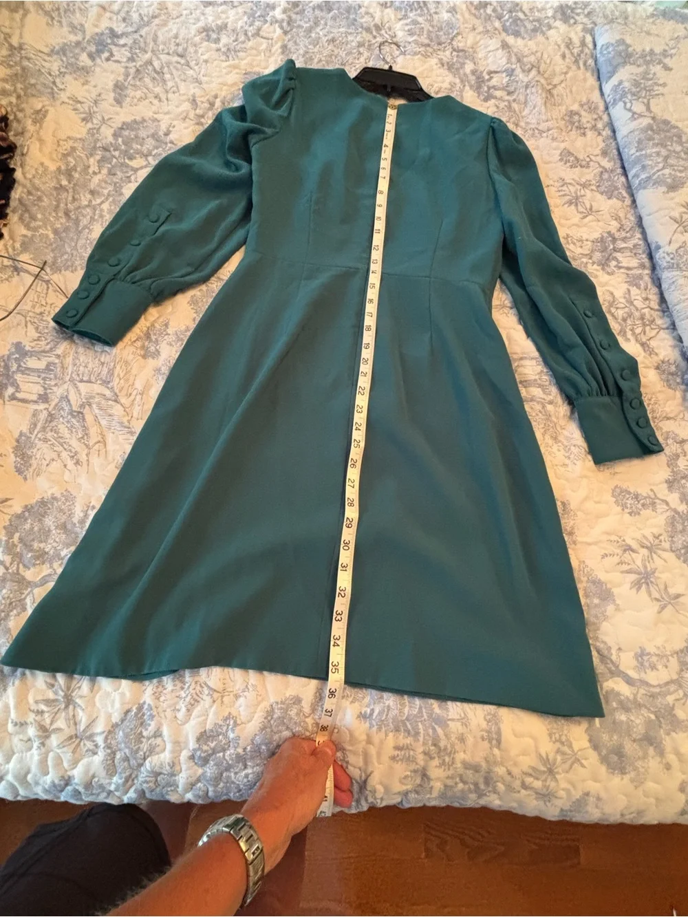 J. Crew sz 4 Tall 4T Spicy Jade Teal Long-Sleeve dress modest classic workwear